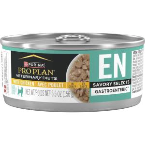 imagePro Plan Veterinary Diets Purina EN Gastroenteric Feline Formula Savory Selects in Sauce with Chicken Wet Cat Food  Pack of 24 55 oz Cans