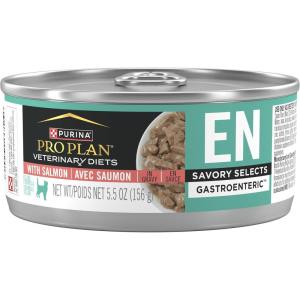 imagePro Plan Veterinary Diets Purina EN Gastroenteric Feline Formulas Savory Selects in Sauce with Salmon Wet Cat Food  Pack of 24 55 oz Cans