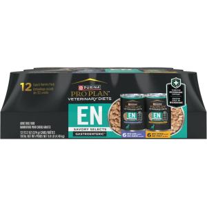 imagePro Plan Veterinary Diets Purina EN Savory Selects Gastroenteric with Chicken and with Lamb in Gravy Gastrointestinal Dog Food Variety Pack  12 132 oz Cans