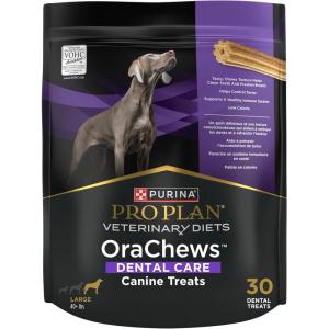 imagePro Plan Veterinary Diets Purina OraChews  Large Breed Dental Chews for Dogs  30 Treats