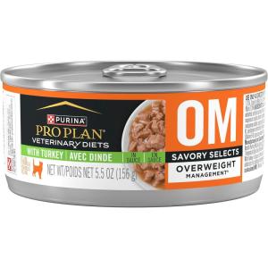 imagePurina Pro Plan Veterinary Diets OM Overweight Management Savory Selects With Turkey Feline Formula Wet Cat Food  Pack of 24 55 oz CansTurkey