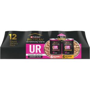 imagePurina Pro Plan Veterinary Diets UR Savory Selects Urinary Support Dog Food OxSt with Salmon in Gravy Canine  133 oz CanChicken SS