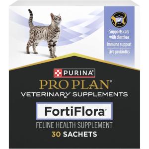 imagePurina Pro Plan Veterinary Supplements FortiFlora Cat Probiotic Supplement for Cats with Diarrhea  30 ct BoxCat Supplement